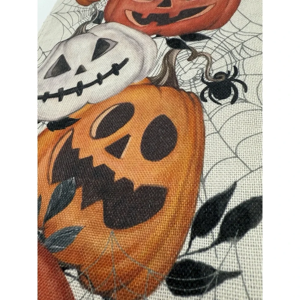 Halloween  Table Runner Featuring Pumpkins and Spiders 106